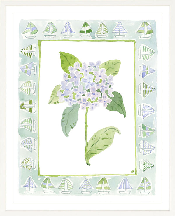 The "Sailboat Charms" Watercolor Fine Art Print, Flower Charm Series