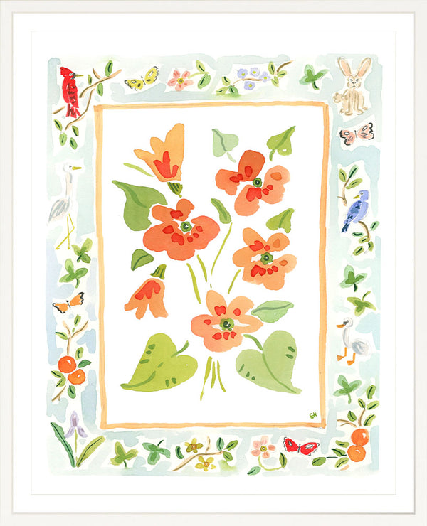 The "Wildflower Song Charms" Watercolor Fine Art Print, Flower Charm Series