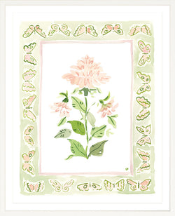 The "Pink Peony Charms" Watercolor Fine Art Print, Flower Charm Series