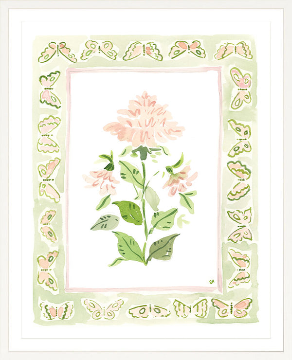 The "Pink Peony Charms" Watercolor Fine Art Print, Flower Charm Series