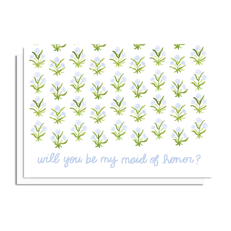Bridal Ask Blockprint Card