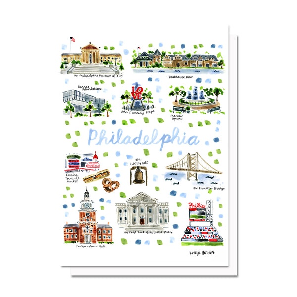 Philadelphia, PA Map Card