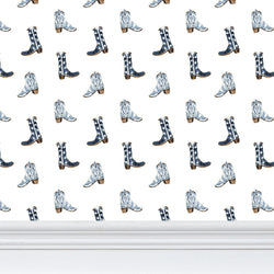 Cowboy Boots Wallpaper- Blue