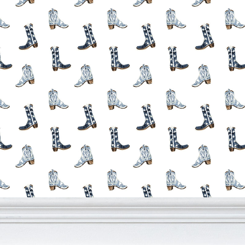 Cowboy Boots Wallpaper- Blue