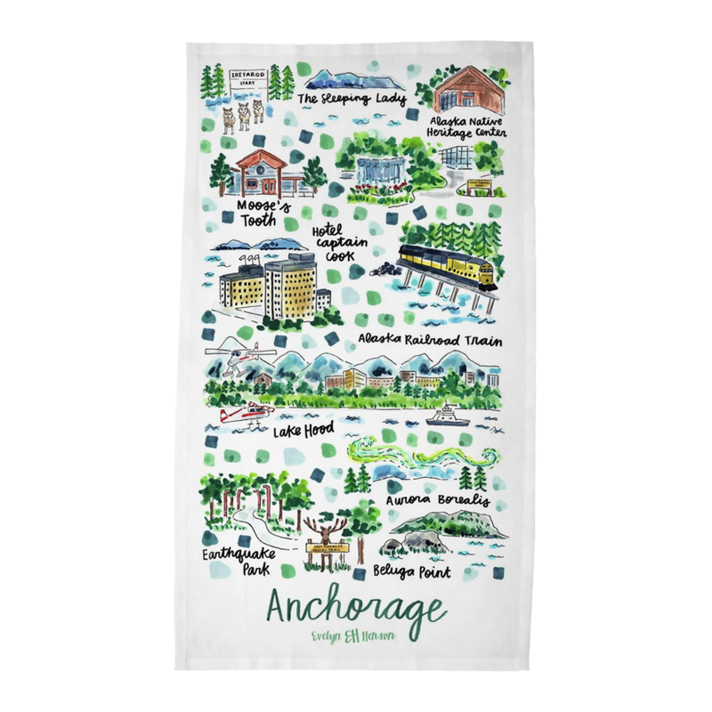 Anchorage, AK Tea Towel