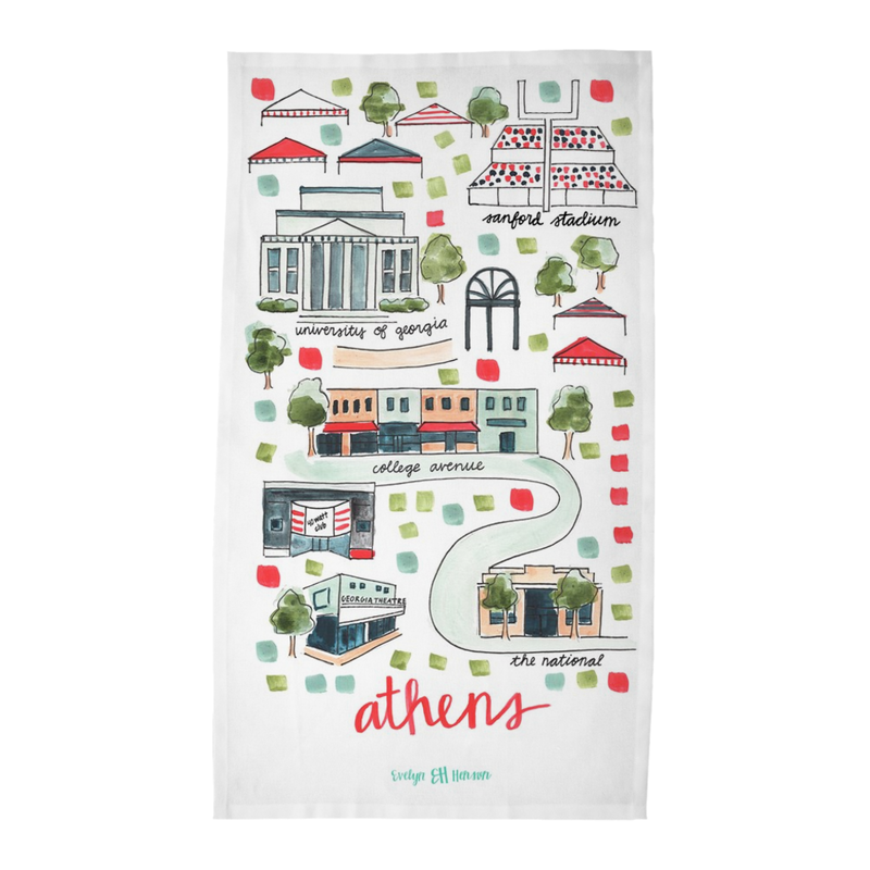 Athens, GA Tea Towel