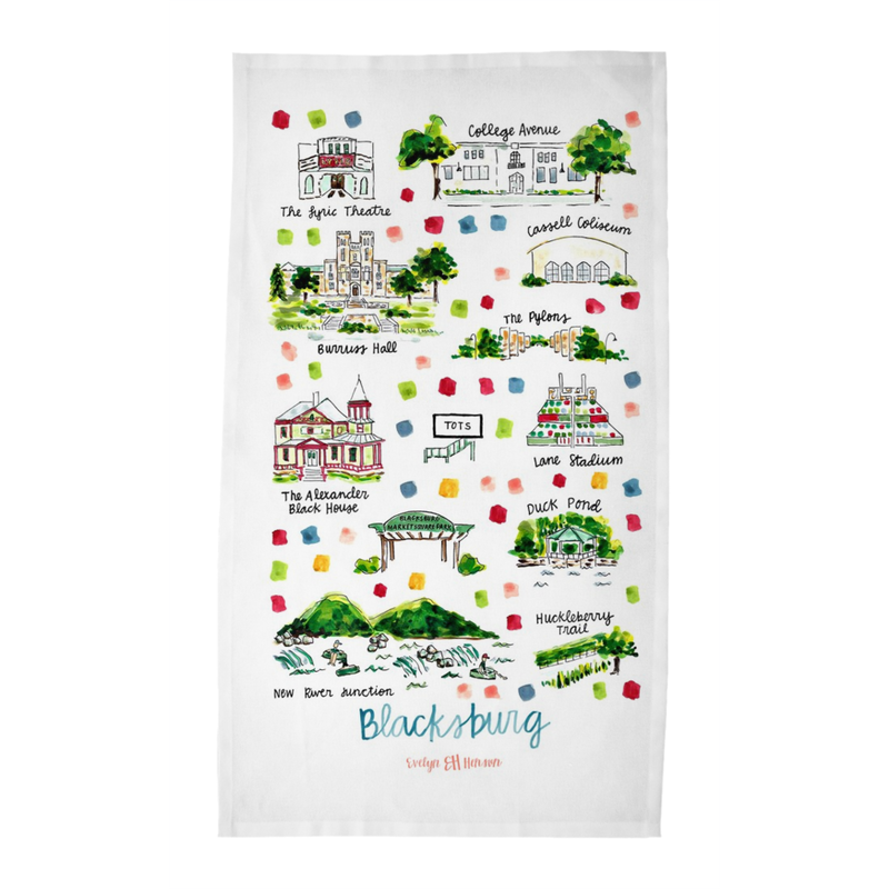 Blacksburg, VA Tea Towel