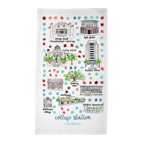 College Station, TX Tea Towel