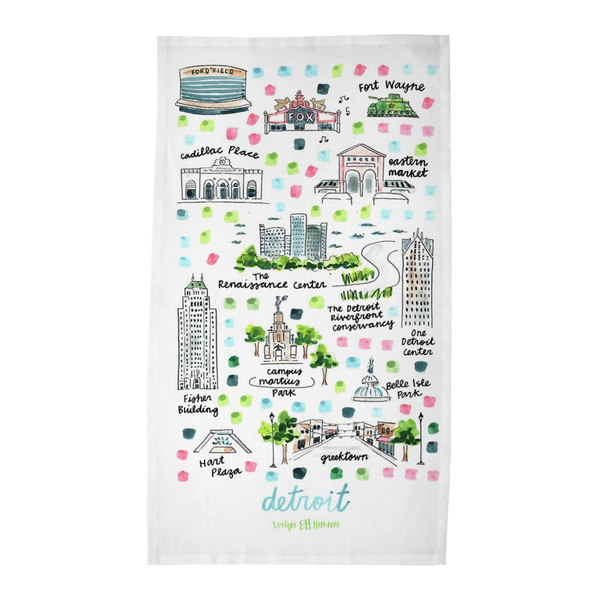 Detroit, MI Tea Towel