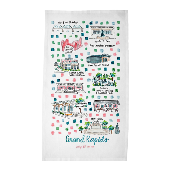 Grand Rapids, MI Tea Towel