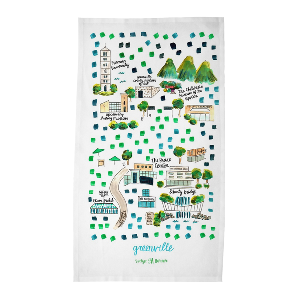 Greenville, SC Tea Towel