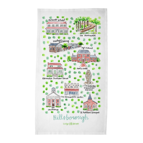 Hillsboro, NC Tea Towel