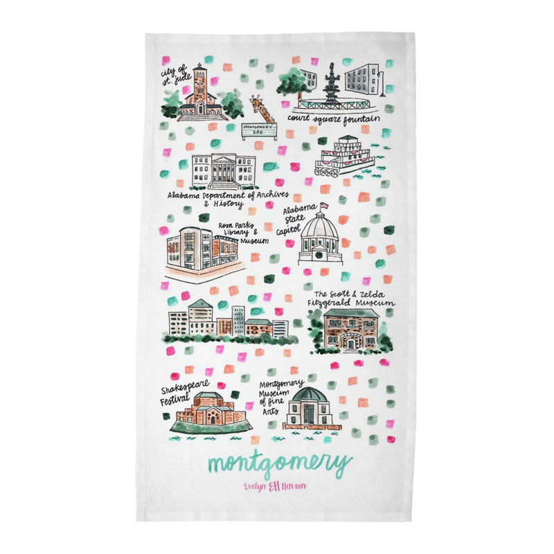 Montgomery, AL Tea Towel