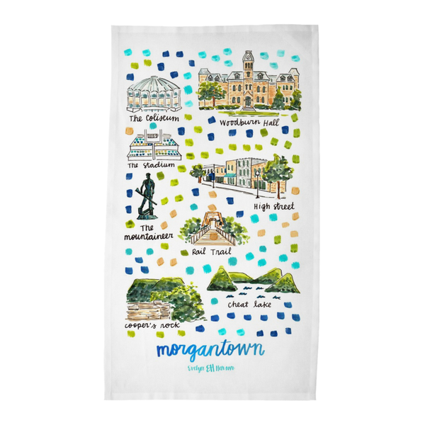 Morgantown, WV Tea Towel