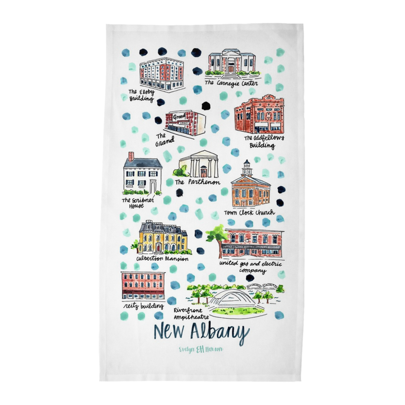 New Albany, IN Tea Towel