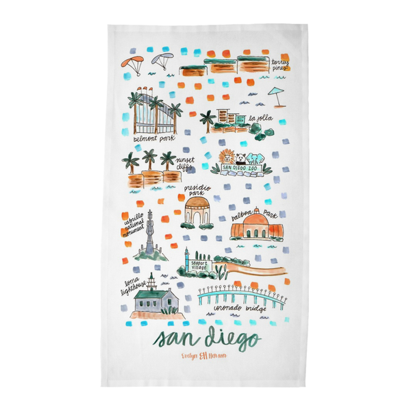 San Diego, CA Tea Towel