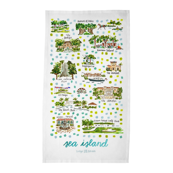 Sea Island, GA Tea Towel