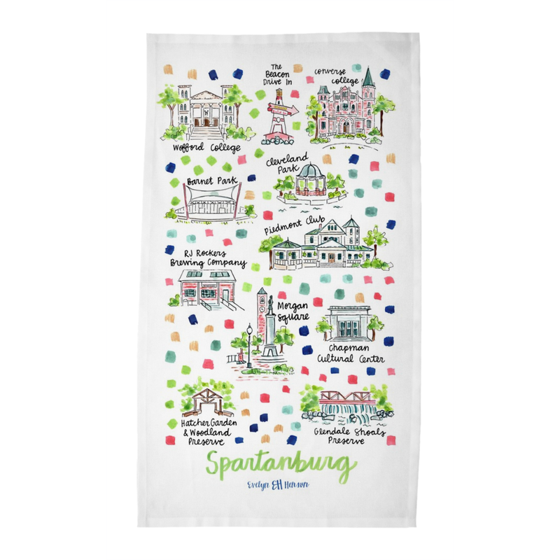 Spartanburg, SC Tea Towel