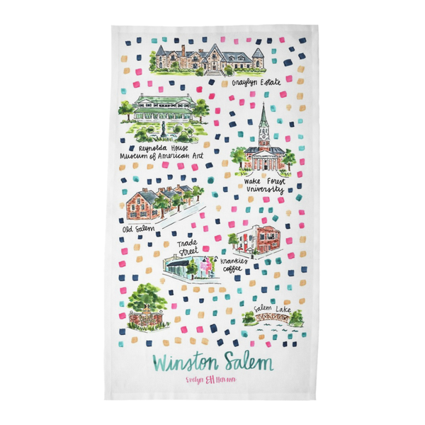 Winston Salem, NC Tea Towel