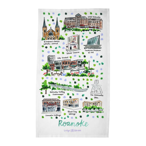 Roanoke, VA Tea Towel