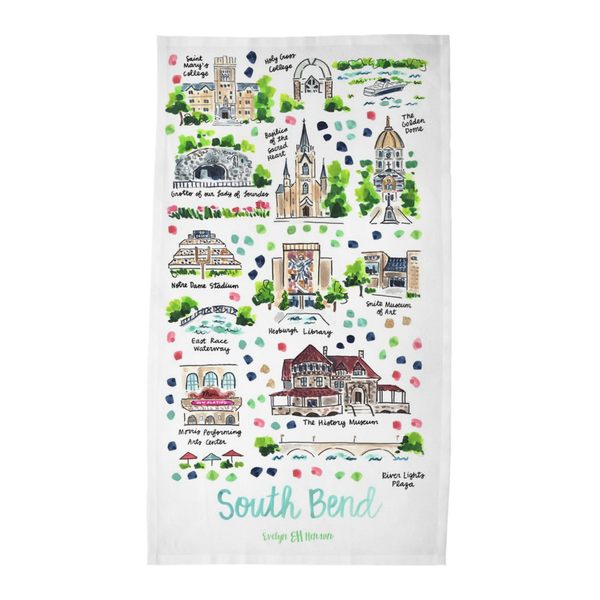 South Bend, IN Tea Towel