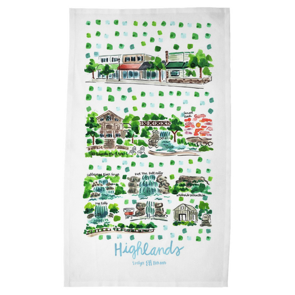 Highlands, NC Tea Towel