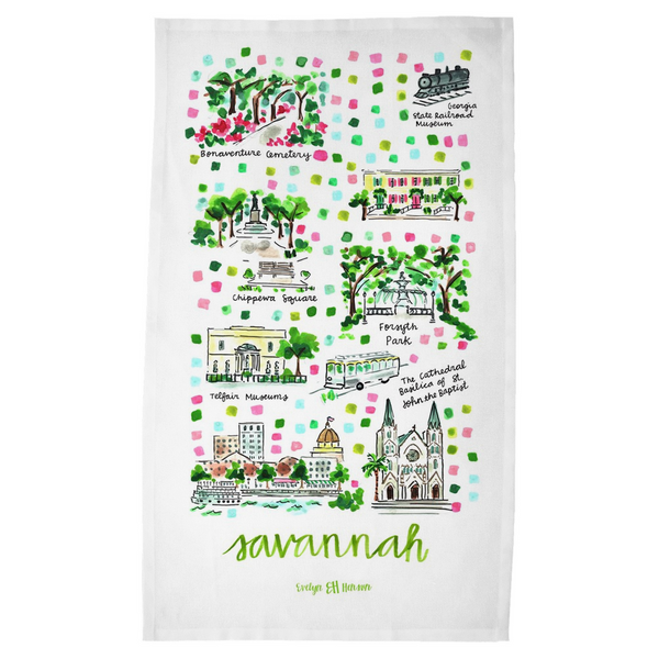 Savannah, GA Tea Towel