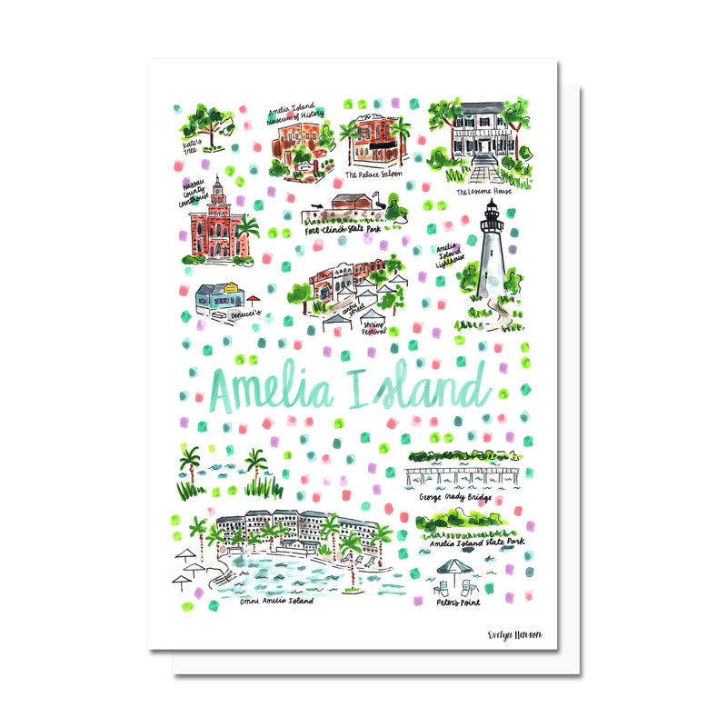 Amelia Island, FL Map Card