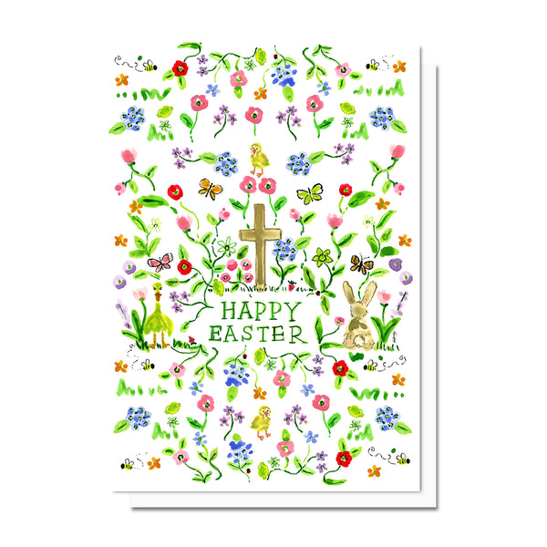Floral Easter Cross Card