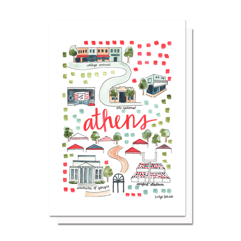 Athens, GA Map Card