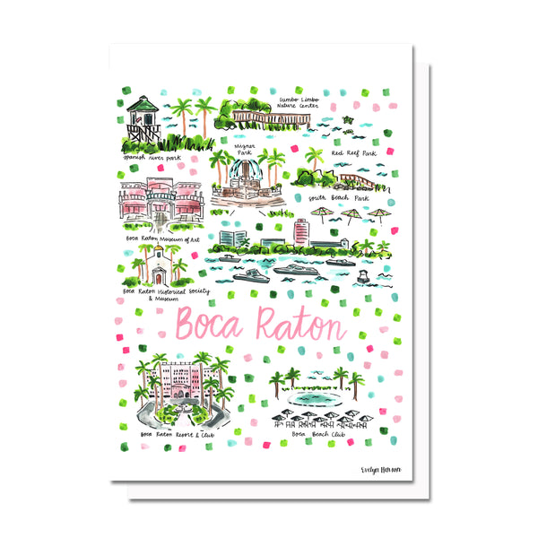 Boca Raton, FL Map Card