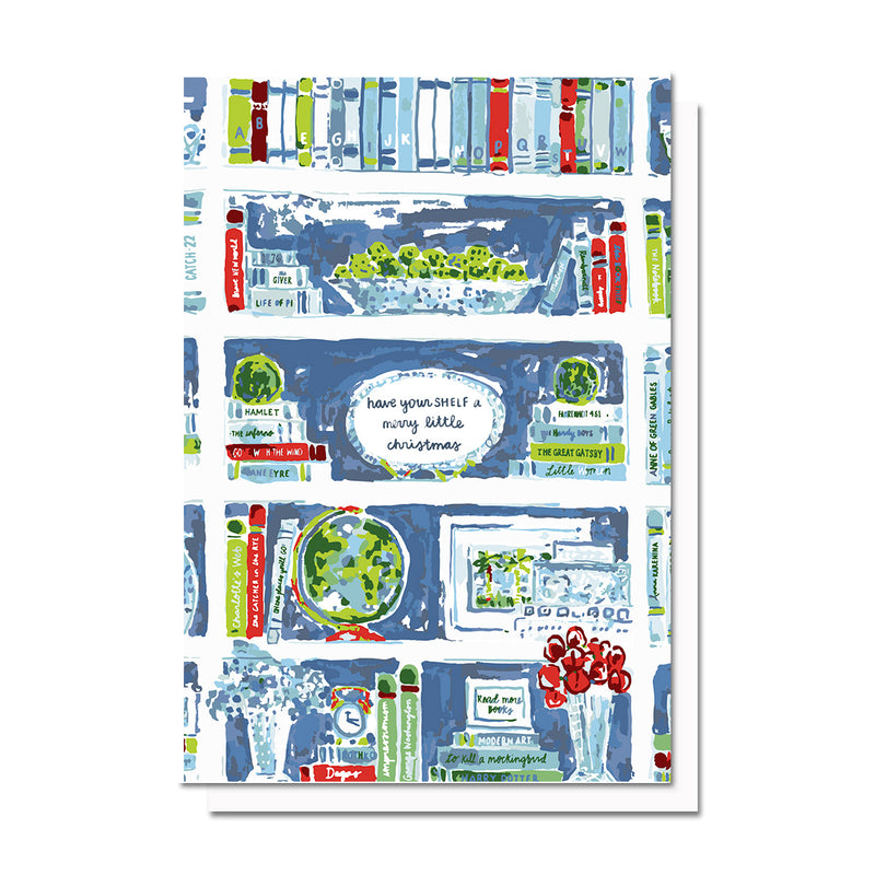 Bookshelf Christmas Card