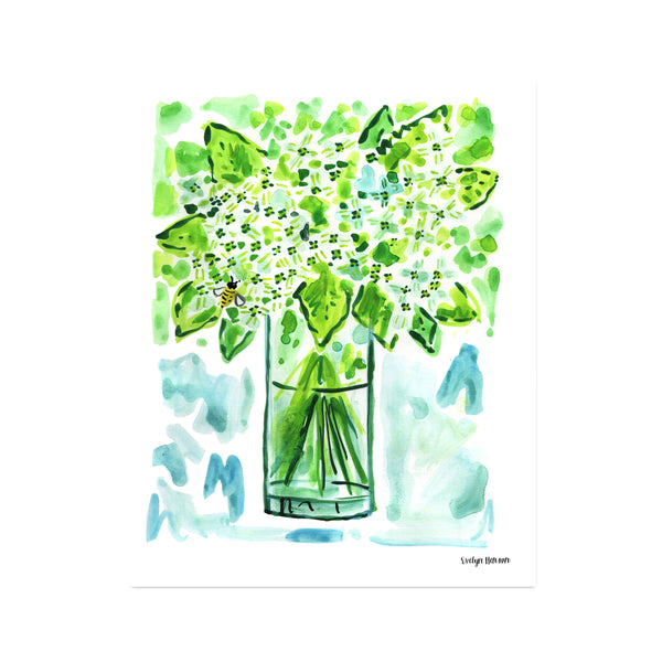 The "Hydrangea Bumblebee" Fine Art Print
