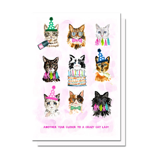 Cat Lady Birthday Card