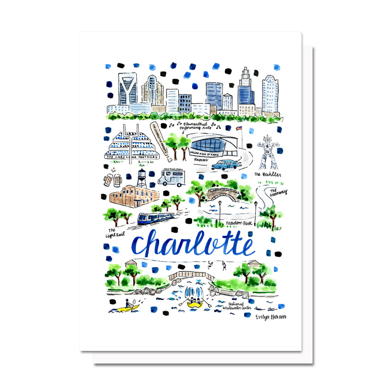 Charlotte, NC Map Card