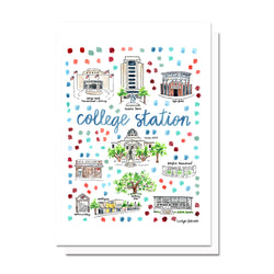College Station, TX Map Card