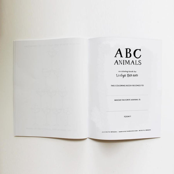 Coloring Book, ABC Animals Edition