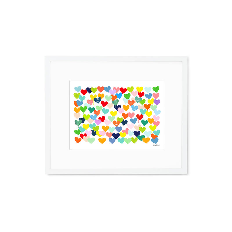 The "Confetti Hearts" Art Print