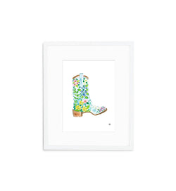 The "Cowboy Boot, Blue" Fine Art Print