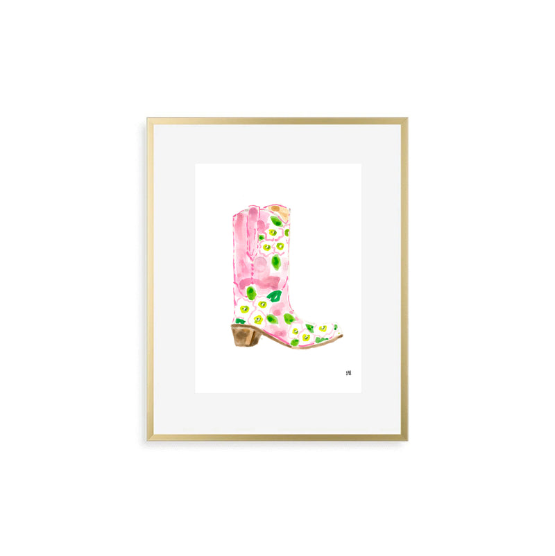 The "Cowboy Boot, Pink" Fine Art Print