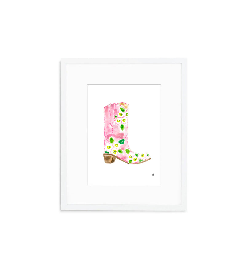 The "Cowboy Boot, Pink" Fine Art Print