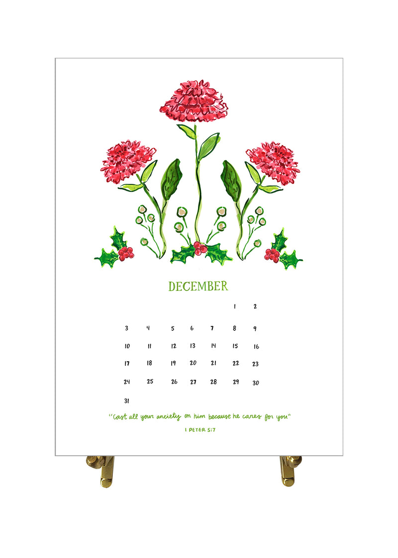 2023 Desk Calendar, Floral Verse Edition