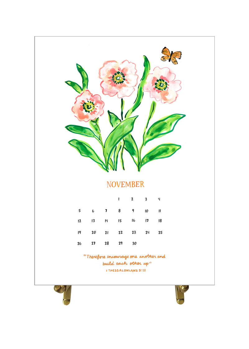 2023 Desk Calendar, Floral Verse Edition
