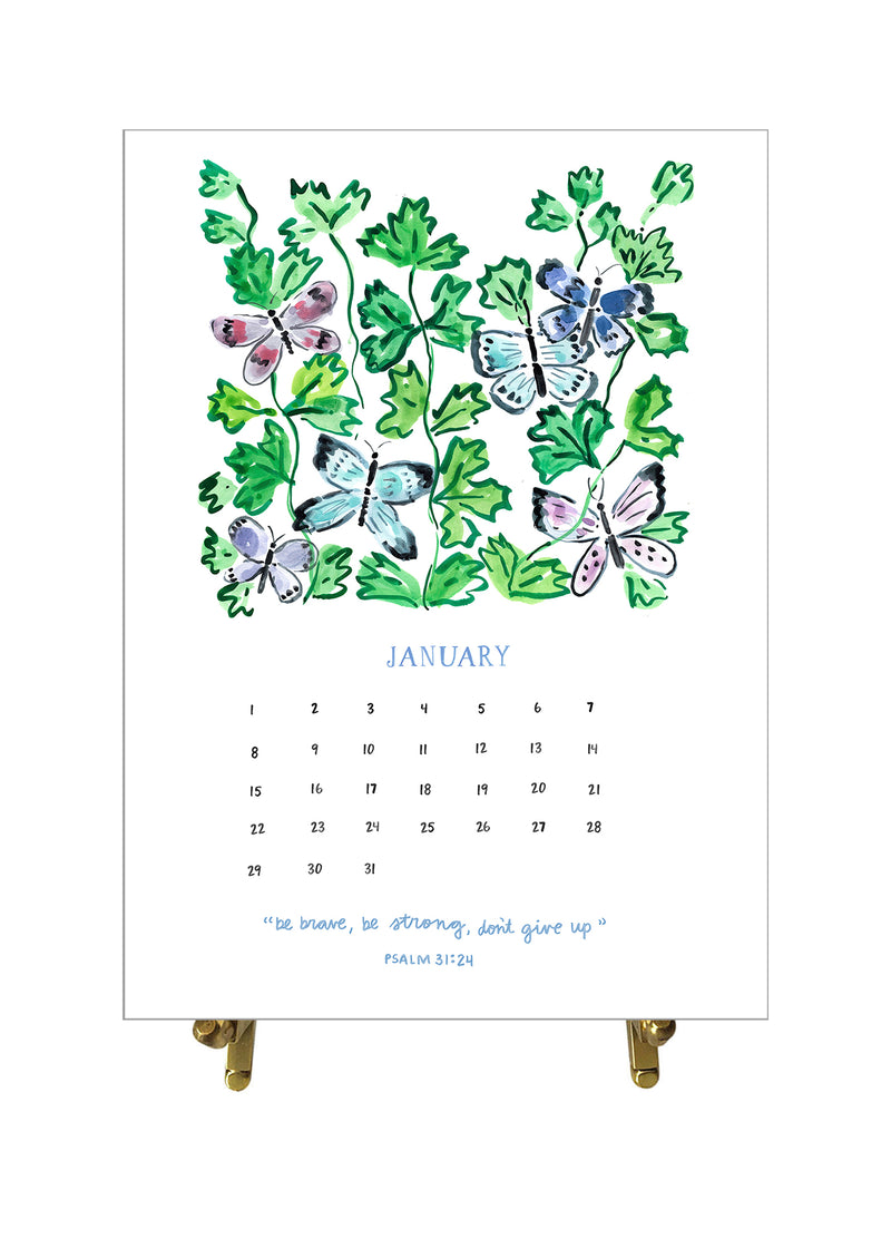 2023 Desk Calendar, Floral Verse Edition