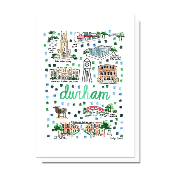 Durham, NC Map Card