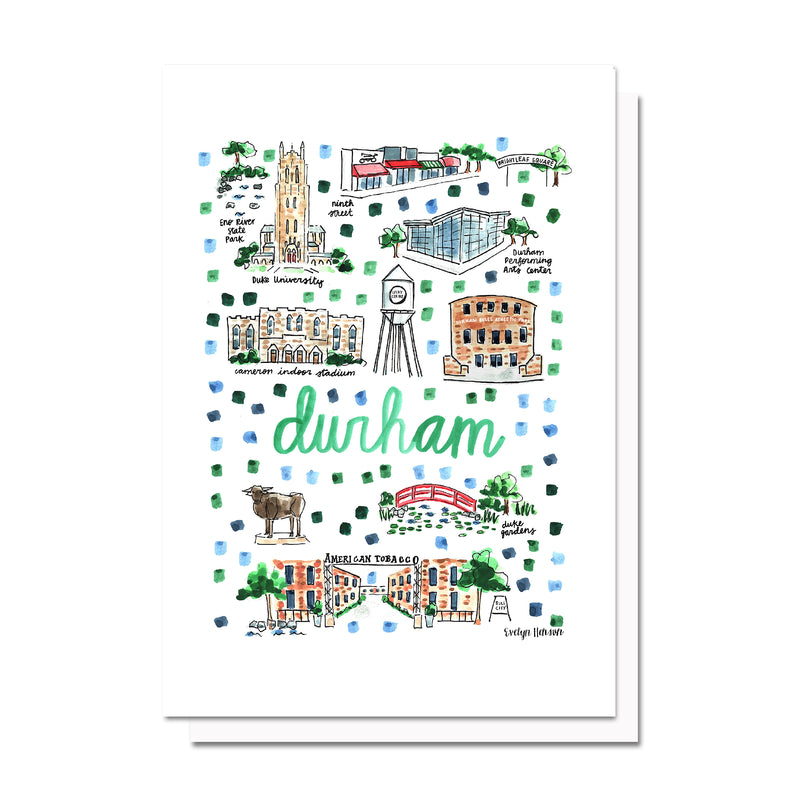 Durham, NC Map Card