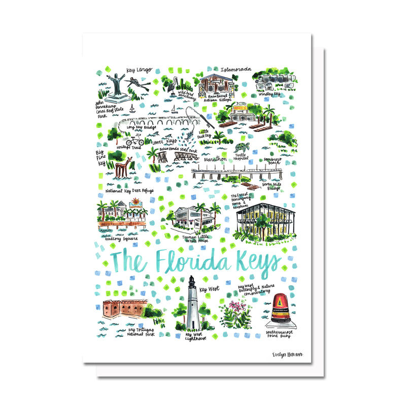 Florida Keys, FL Map Card