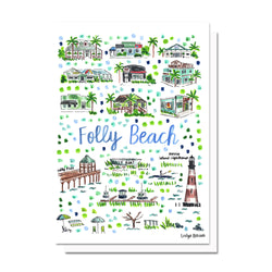 Folly Beach, SC Map Card