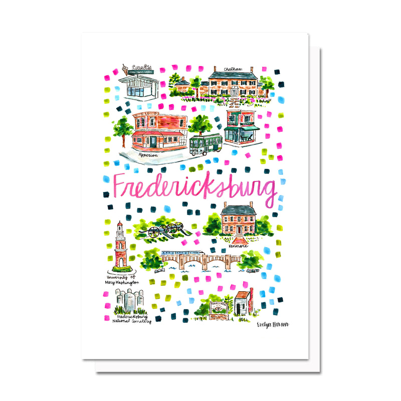 Fredericksburg, VA Map Card