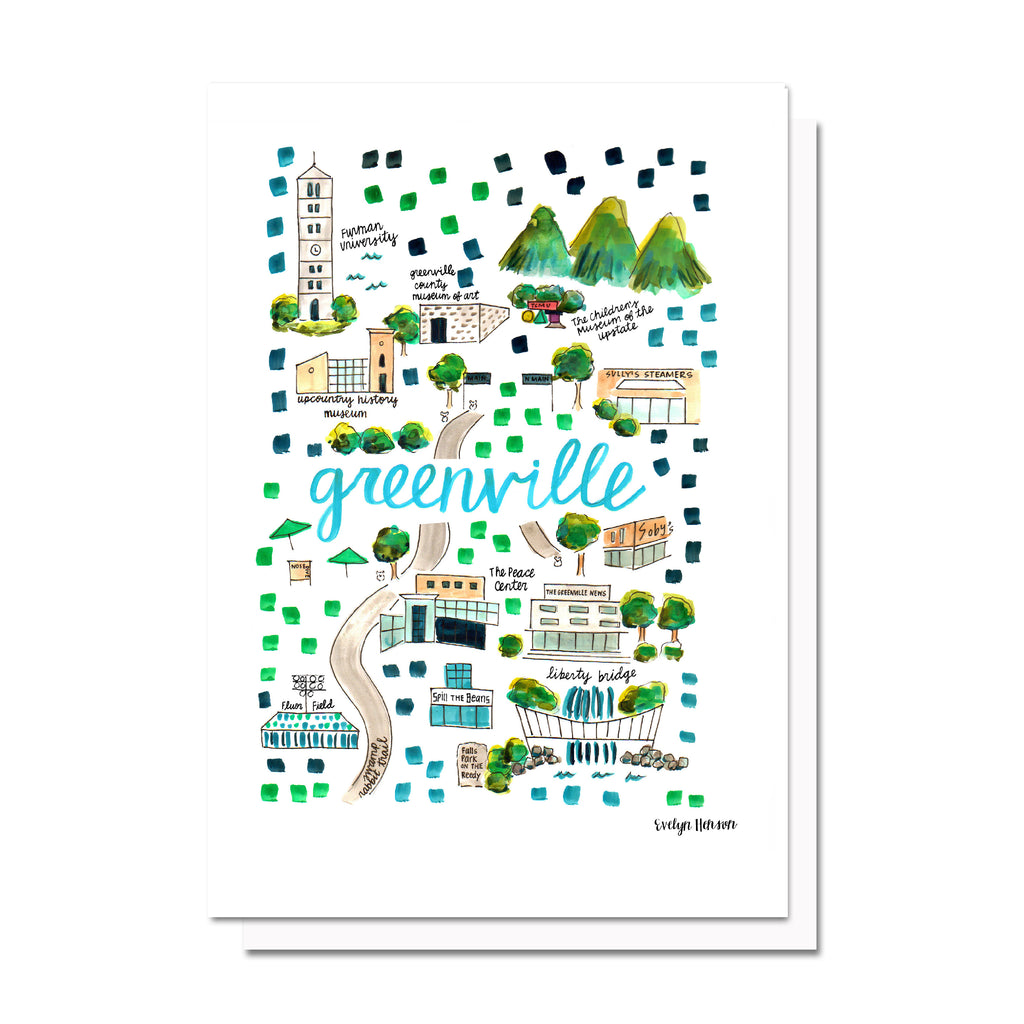 Greenville, SC Map Card – Evelyn Henson